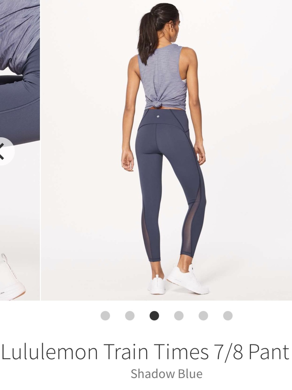 Lululemon Train Times 7/8 Leggings in Shadow Blue 25” Rare HTF Color